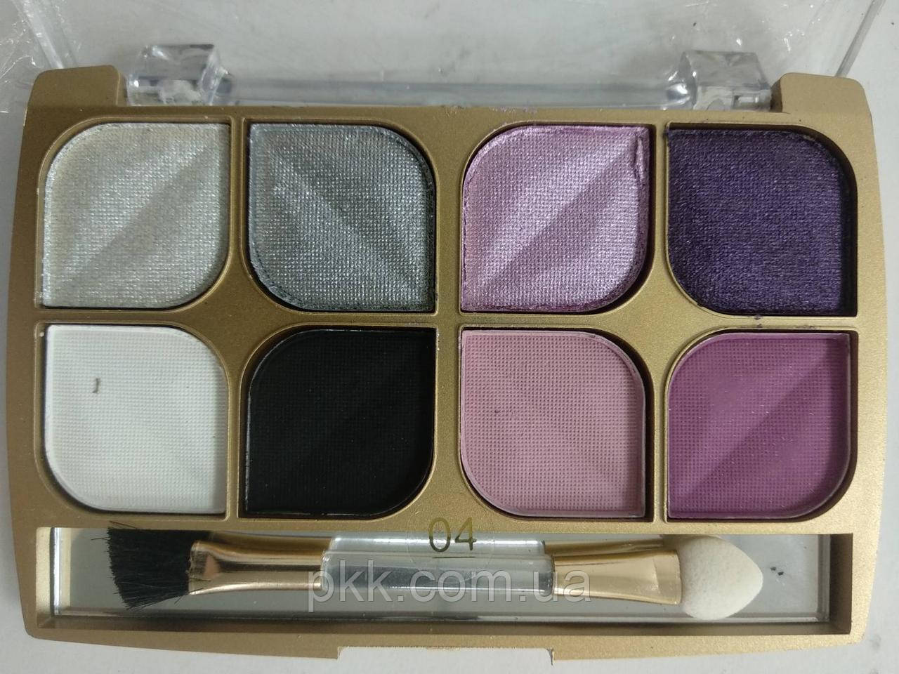 Тіні для повік Romance 8-ми кольорові № 04 Перламутрові і матові Сірі-бузкові Тіні для повік Romance 8-ми кольорові № 04 Перламутрові і матові Сірі-бузкові