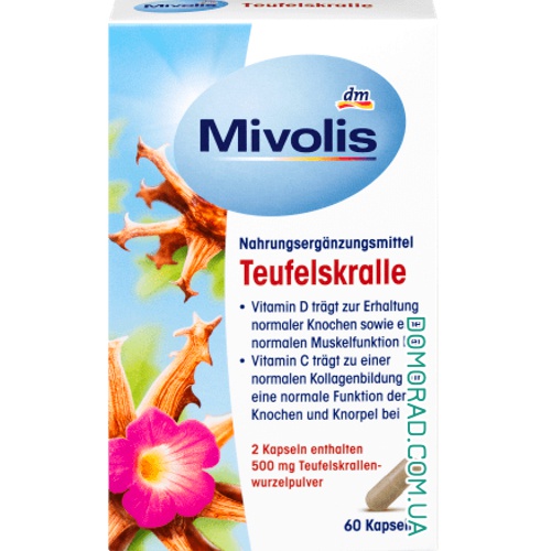 Mivolis Кіготь диявола Teufelskralle 60 капсул Mivolis Кіготь диявола Teufelskralle 60 капсул