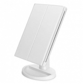 Потрійне дзеркало для макіяжу з підсвічуванням, Дзеркало зі збільшенням та підсвічуванням. Колір: білий. Зображення №4