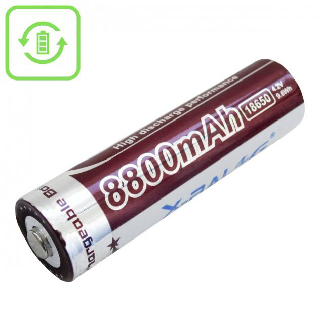 Літієвий акумулятор 18650 X-Balog 8800mAh 4.2V Li-ion літієва акумуляторна батарейка для ліхтариків Літієвий акумулятор 18650 X-Balog 8800mAh 4.2V Li-ion літієва акумуляторна батарейка для ліхтариків