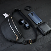 Якісна бананка з натуральної шкіри, сумка чоловіча - жіноча барсетка шкіряна. Зображення №5