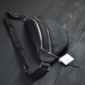 Якісна бананка з натуральної шкіри, сумка чоловіча - жіноча барсетка шкіряна. Зображення №12