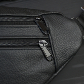 Бананка з натуральної шкіри, сумка чоловіча-жіноча барсетка чорна сумочка. Зображення №4