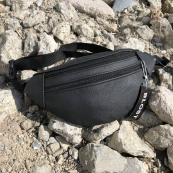 Бананка з натуральної шкіри, сумка чоловіча-жіноча барсетка чорна сумочка. Зображення №21