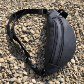 Бананка з натуральної шкіри, сумка чоловіча-жіноча барсетка чорна сумочка. Зображення №22