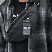 Бананка з натуральної шкіри, сумка чоловіча-жіноча барсетка чорна сумочка. Зображення №34