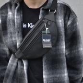 Бананка з натуральної шкіри, сумка чоловіча-жіноча барсетка чорна сумочка. Зображення №35