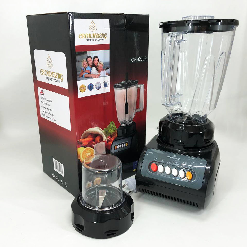 Блендер Подрібнювач 2 В 1 Стаціонарний Crownberg CB-0999 500Вт Блендер Подрібнювач 2 В 1 Стаціонарний Crownberg CB-0999 500Вт