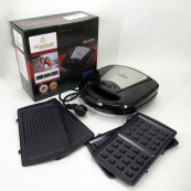 Мультимейкер Crownberg CB-1075 3 В 1 Гриль Сендвичница Вафельница. Изображение №12