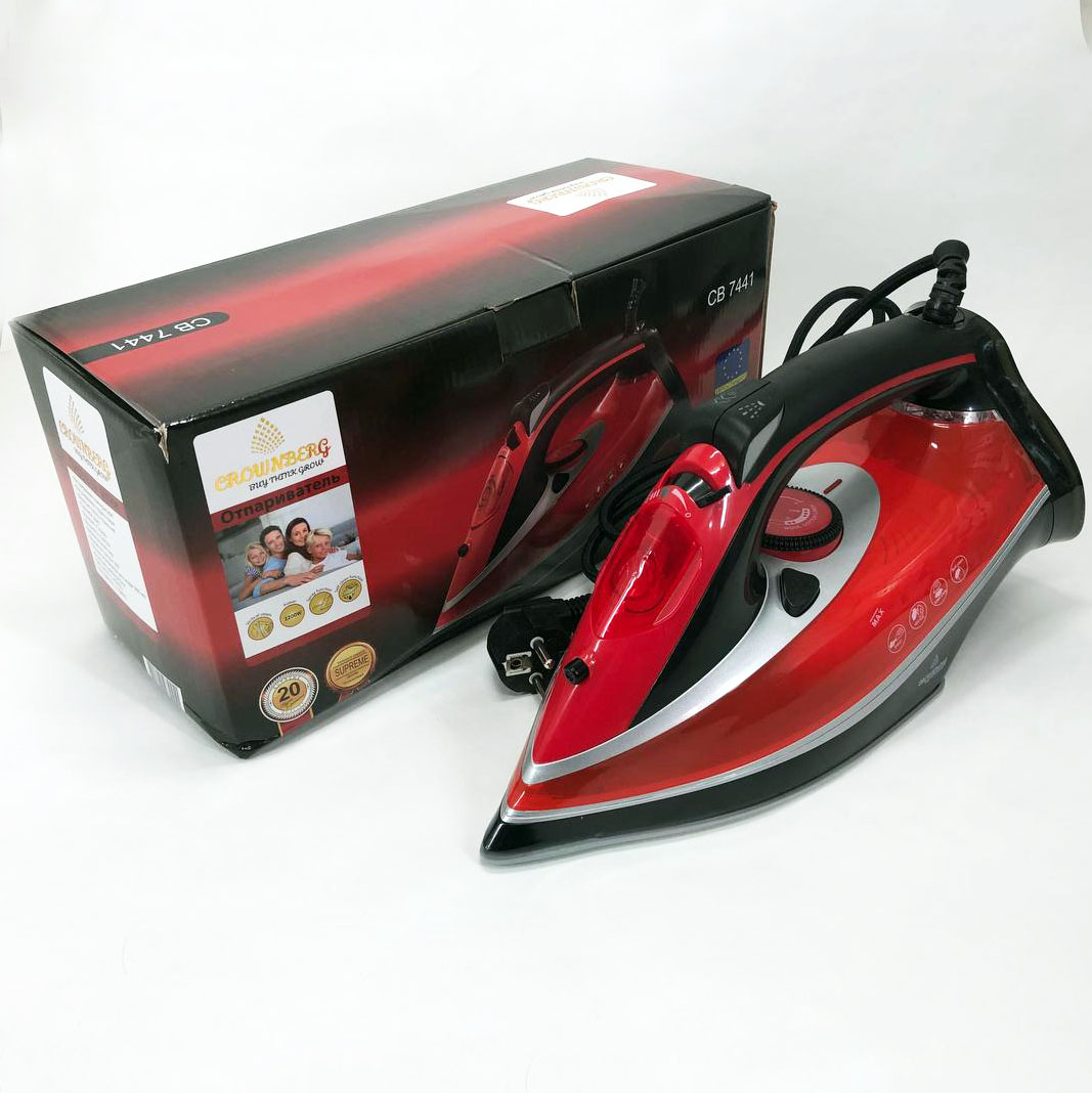 Керамический мощный Паровой Утюг Crownberg CB-7441 имеет функции самоочистки и вертикальное отпаривание Керамический мощный Паровой Утюг Crownberg CB-7441 имеет функции самоочистки и вертикальное отпаривание