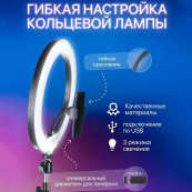 Кольцевая лампа 26 см, лампа для тик тока tiktok, селфи лампа с держателем для телефона. Зображення №29