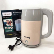 Электрочайник дисковый Rainberg RB-2244 2000 Вт 2л, стильный электрический чайник. Цвет: розовый. Изображение №9