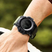 Годинник наручний чоловічий SKMEI 1356AG ARMY GREEN, армійський годинник протиударний. Колір: зелений. Зображення №3