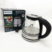 Електрочайник скляний Rainberg RB-2251 - 1л, стильний електричний чайник, безшумний чайник. Зображення №8