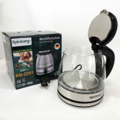 Електрочайник скляний Rainberg RB-2251 - 1л, стильний електричний чайник, безшумний чайник. Зображення №11