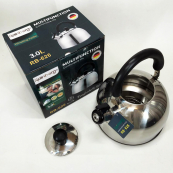 Чайник зі свистком, з нержавіючої сталі для електричних та газових плит Rainberg RB-626 3л. Зображення №6