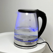 Электрический стеклянный чайник Rainberg RB-2250 с LED подсветкой 2200 Вт 1.8л, хороший электро чайник. Изображение №3 Электрический стеклянный чайник Rainberg RB-2250 с LED подсветкой 2200 Вт 1.8л, хороший электро чайник. Изображение №3