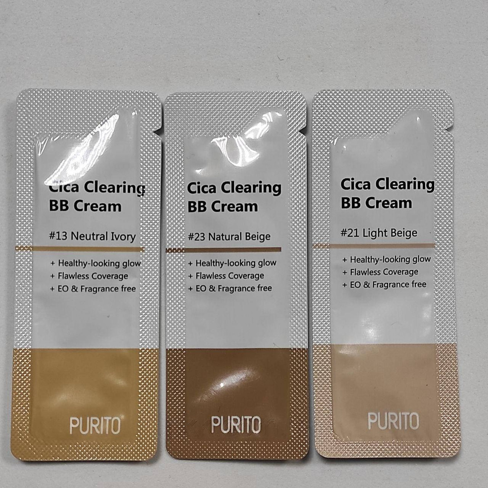 Пробник ВВ крем для обличчя з екстрактом центели Purito Cica Clearing BB Cream, 1 мл, 21 Light Beige Пробник ВВ крем для обличчя з екстрактом центели Purito Cica Clearing BB Cream, 1 мл, 21 Light Beige