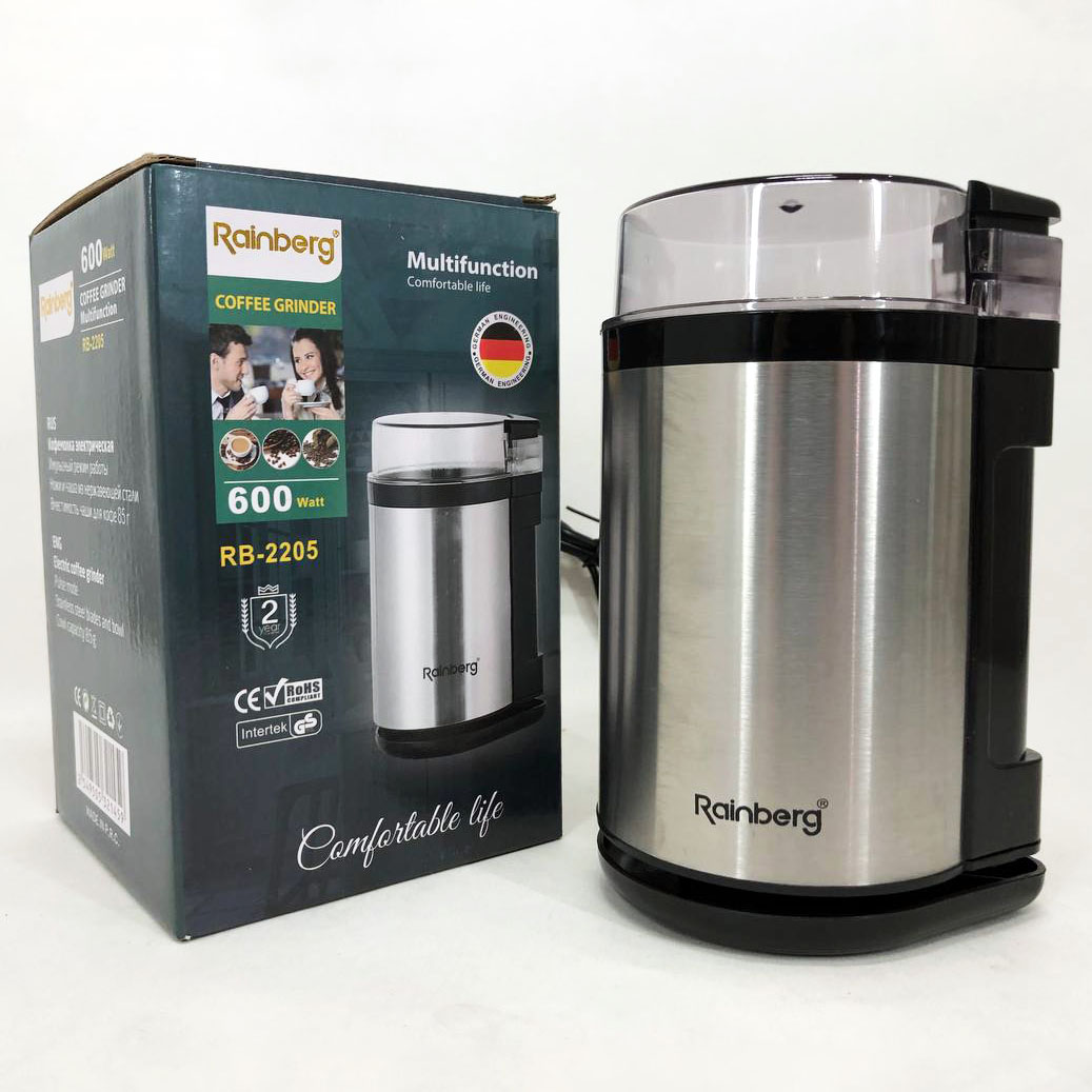 Електрична кавомолка роторна Rainberg RB-2205 600 Вт Нержавіюча сталь Електрична кавомолка роторна Rainberg RB-2205 600 Вт Нержавіюча сталь