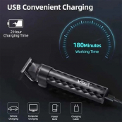 Машинка для стрижки с триммером VGR V-170 для волос, усов и бороды, беспроводная со сменными насадками. Изображение №7