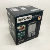 Дисковий електричний чайник Rainberg RB-709 скляний з підсвічуванням, чайник електро. Колір: білий. Зображення №4