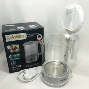 Дисковий електричний чайник Rainberg RB-709 скляний з підсвічуванням, чайник електро. Колір: білий. Зображення №8