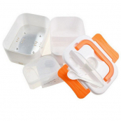 Ланч бокс електричний із підігрівом Lunch Heater 220V Pro, контейнер для їжі з відсіками. Колір: помаранчевий. Зображення №4