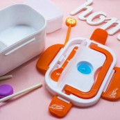 Ланч бокс електричний із підігрівом Lunch Heater 220V Pro, контейнер для їжі з відсіками. Колір: помаранчевий. Зображення №7