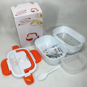 Ланч бокс електричний із підігрівом Lunch Heater 220V Pro, контейнер для їжі з відсіками. Колір: помаранчевий. Зображення №16