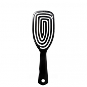 Щітка для волосся Salon Professional масажна пластмасова продувна спіральна, чорна. Зображення №3