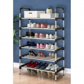 Полиця для взуття Shoe Rack 6 полиць Органайзер стійка 6 секцій 56х28х113см. Колір: чорний. Зображення №3
