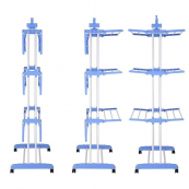 Сушарка для одягу напільна з трьома ярусами та колесиками. Зображення №3