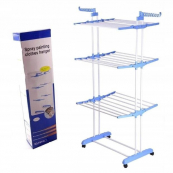 Сушарка для одягу напільна з трьома ярусами та колесиками. Зображення №5