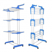 Сушарка для одягу напільна з трьома ярусами та колесиками. Зображення №10