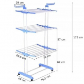 Сушарка для одягу напільна з трьома ярусами та колесиками. Зображення №13