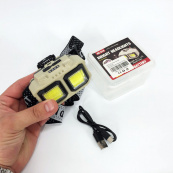 Ліхтар налобний акумуляторний Bailong HX-816 2COB(white+red) вологозахист, Ліхтар на голову для бігу. Зображення №9