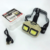 Ліхтар налобний акумуляторний Bailong HX-816 2COB(white+red) вологозахист, Ліхтар на голову для бігу. Зображення №12