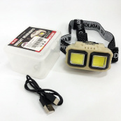 Ліхтар налобний акумуляторний Bailong HX-816 2COB(white+red) вологозахист, Ліхтар на голову для бігу. Зображення №13