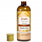 Тонер для обличчя зволожувальний FarmStay Grain premium white з екстрактом пшениці 350 мл. Зображення №3