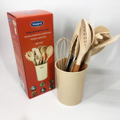 Набір силіконових кухонних речей Magio MG-1142 набір ложок лопаток 11 предметів. Зображення №5