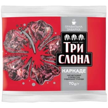 Чай квітковий з пелюстків суданської троянди Три Слона Каркаде 70 г Чай квітковий з пелюстків суданської троянди Три Слона Каркаде 70 г