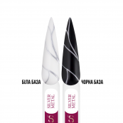 Гель-фарба металлік для дизайну нігтів Steffani Metal Gel 5 мл, SILVER Сріблястий. Зображення №2