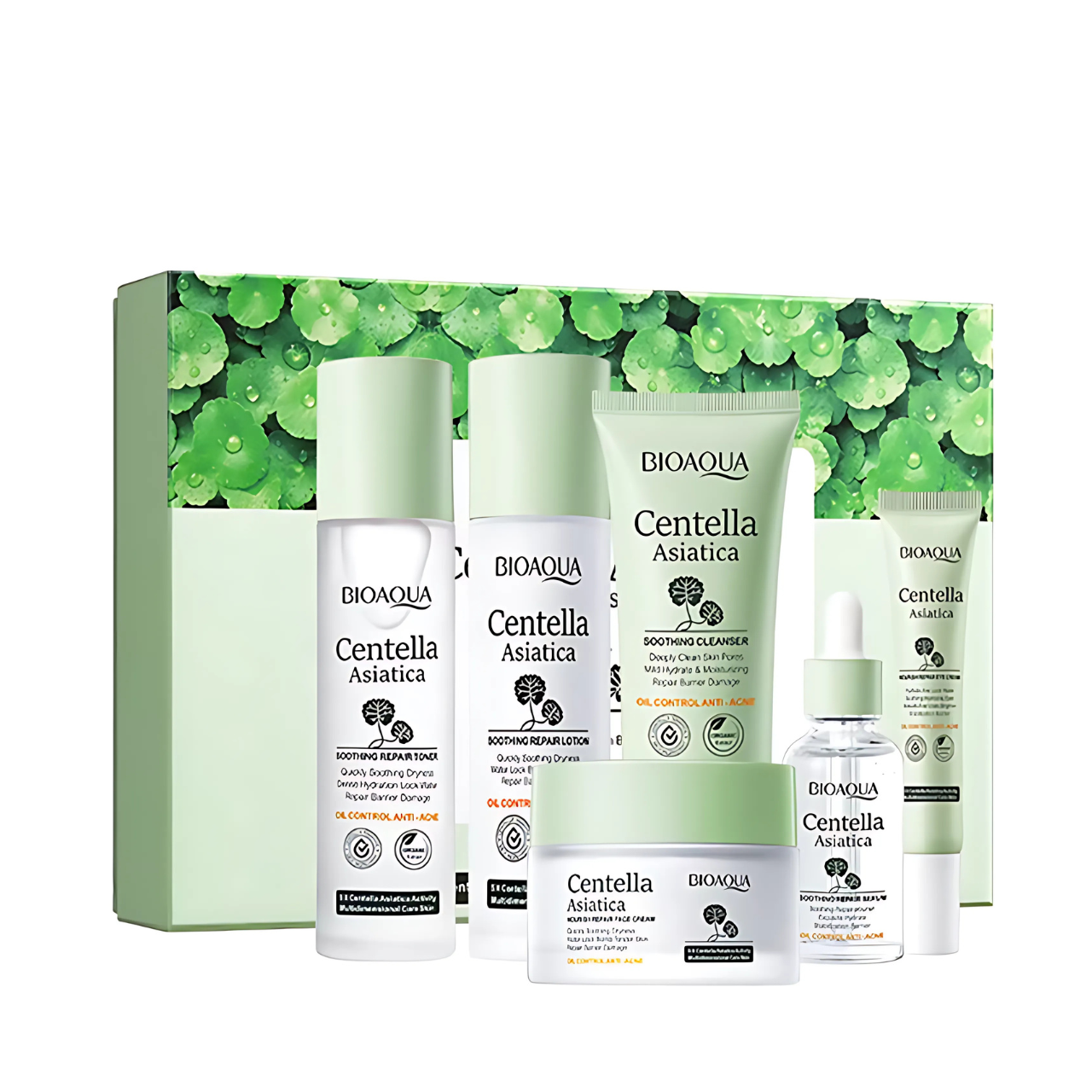 Подарунковий набір косметики для догляду за шкірою обличчя з акне Bioaqua Centella Asiatica 6 в 1 Подарунковий набір косметики для догляду за шкірою обличчя з акне Bioaqua Centella Asiatica 6 в 1