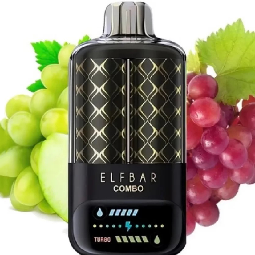 ELF BAR COMBO 25000. Перемикання смаків. Зелений Виноград / Виноград (Green Grape / Grape) ELF BAR COMBO 25000. Перемикання смаків. Зелений Виноград / Виноград (Green Grape / Grape)