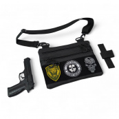 Чоловіча сумка кобура з натуральної шкіри, для скритого носіння з кобурою, чоловічий месенджер. Зображення №8