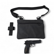 Чоловіча сумка кобура з натуральної шкіри, для скритого носіння з кобурою, чоловічий месенджер. Зображення №11