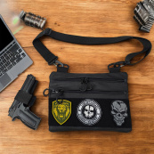 Чоловіча сумка кобура з натуральної шкіри, для скритого носіння з кобурою, чоловічий месенджер. Зображення №12