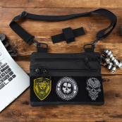 Чоловіча сумка кобура з натуральної шкіри, для скритого носіння з кобурою, чоловічий месенджер. Зображення №13