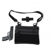 Чоловіча сумка кобура з натуральної шкіри, для скритого носіння з кобурою, чоловічий месенджер. Зображення №14