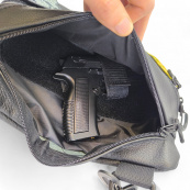 Чоловіча сумка кобура з натуральної шкіри, для скритого носіння з кобурою, чоловічий месенджер. Зображення №17